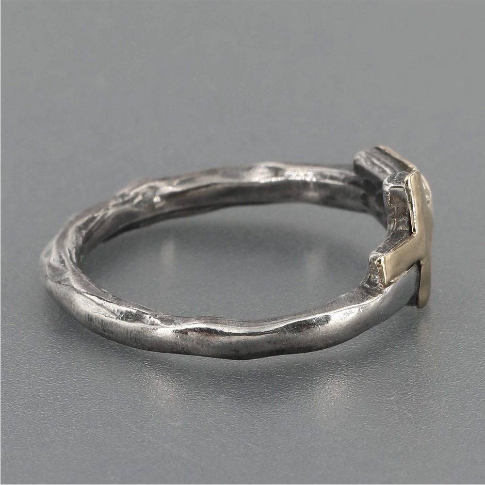 Silpada EXTREMELY RARE Vintage Gold & Sterling Silver Cross Ring Sz 6 - Picture 3 of 6